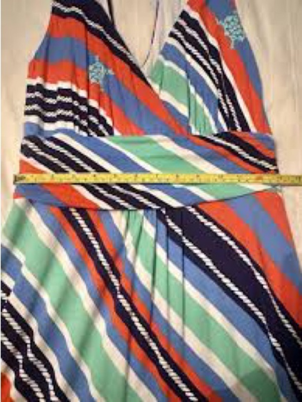 Lilly Pulitzer ~ Overboard Stripe V-Neck Maxi Halter w/Nautical Vibes Small - Picture 6 of 8